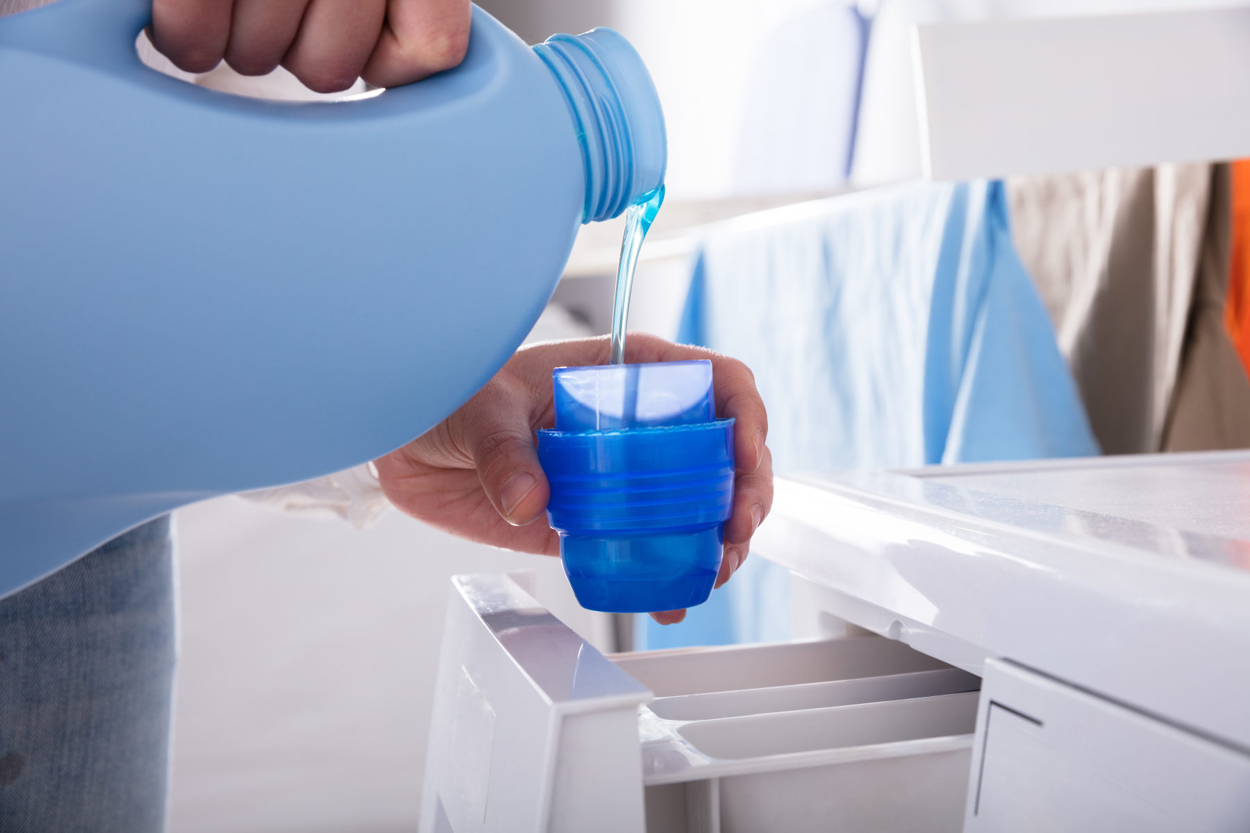 Industrial laundry chemicals including detergents and fabric softeners